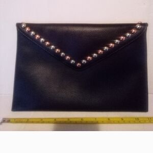Elegant Black Clutch with Silver Accents